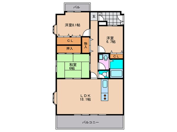 ボスコ薬院の物件間取画像